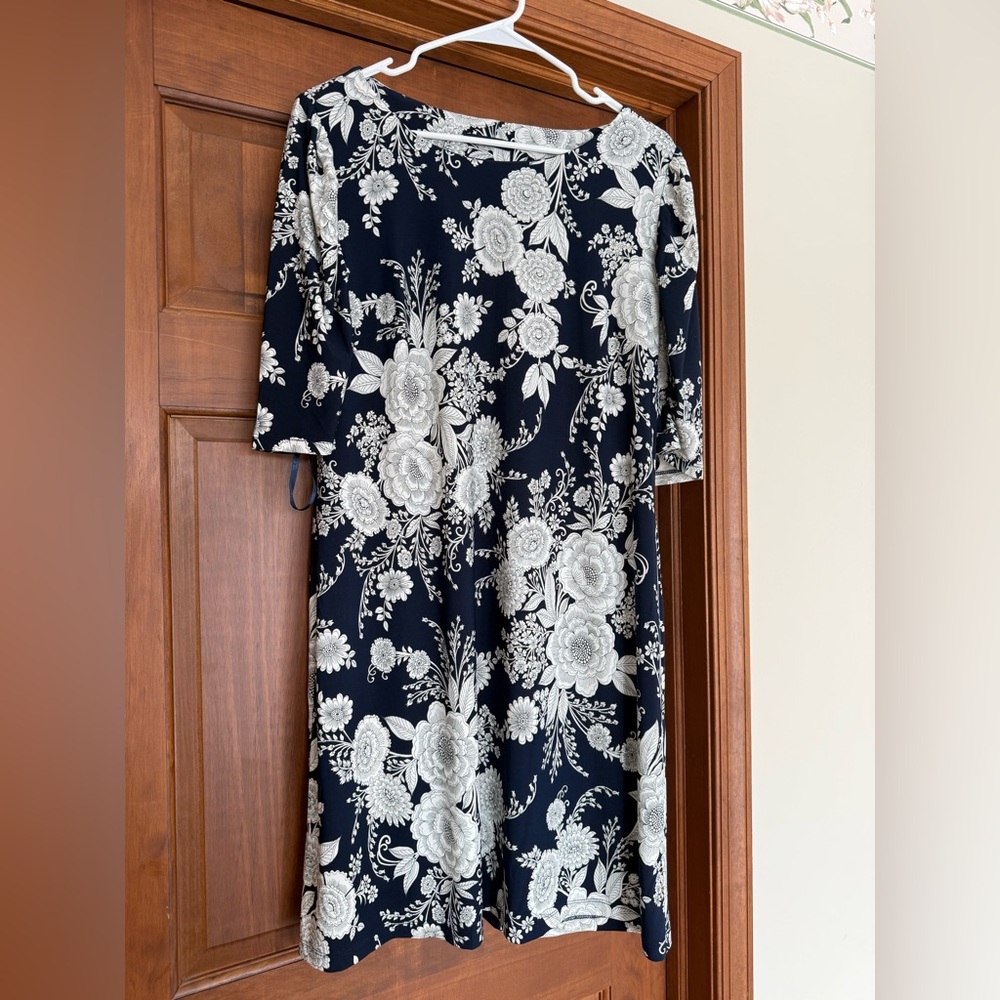 Tommy Hilfiger Navy and White Floral Dress